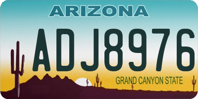AZ license plate ADJ8976