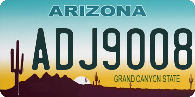 AZ license plate ADJ9008