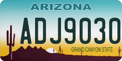 AZ license plate ADJ9030