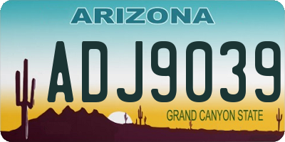 AZ license plate ADJ9039