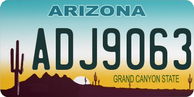 AZ license plate ADJ9063
