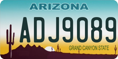 AZ license plate ADJ9089