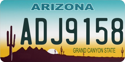 AZ license plate ADJ9158