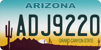 AZ license plate ADJ9220