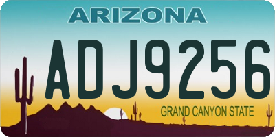 AZ license plate ADJ9256