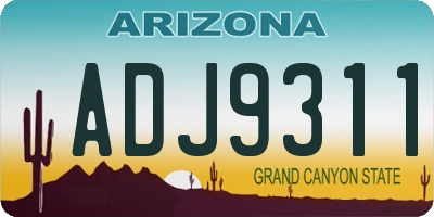 AZ license plate ADJ9311