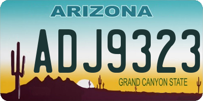 AZ license plate ADJ9323