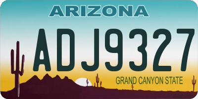 AZ license plate ADJ9327
