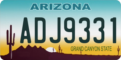AZ license plate ADJ9331