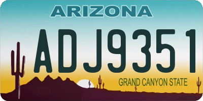 AZ license plate ADJ9351