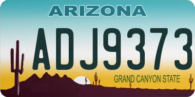 AZ license plate ADJ9373