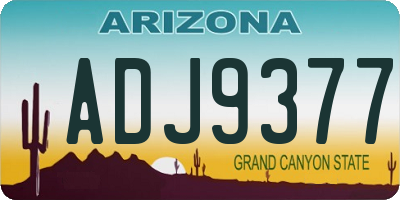 AZ license plate ADJ9377