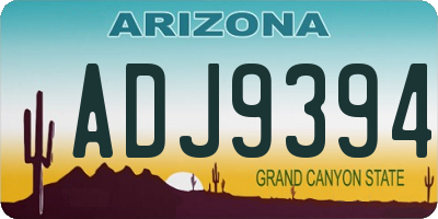 AZ license plate ADJ9394