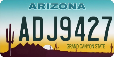 AZ license plate ADJ9427
