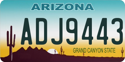 AZ license plate ADJ9443