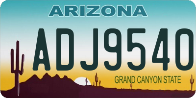 AZ license plate ADJ9540
