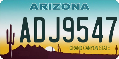 AZ license plate ADJ9547