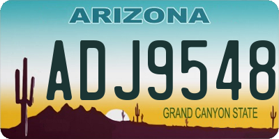 AZ license plate ADJ9548