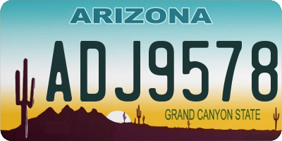 AZ license plate ADJ9578