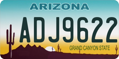 AZ license plate ADJ9622