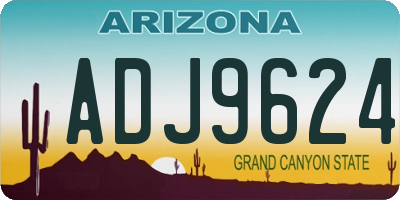 AZ license plate ADJ9624