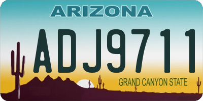 AZ license plate ADJ9711