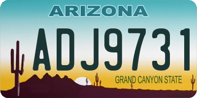 AZ license plate ADJ9731