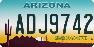 AZ license plate ADJ9742