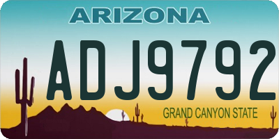 AZ license plate ADJ9792
