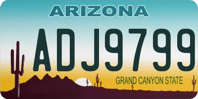AZ license plate ADJ9799