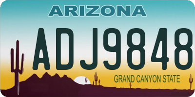 AZ license plate ADJ9848