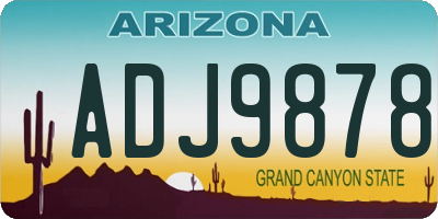 AZ license plate ADJ9878