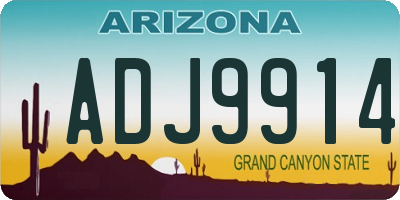 AZ license plate ADJ9914