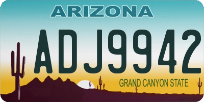 AZ license plate ADJ9942