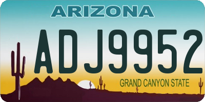 AZ license plate ADJ9952