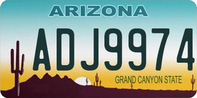 AZ license plate ADJ9974