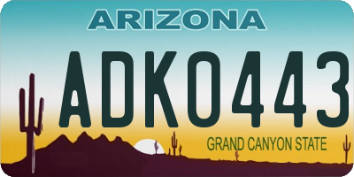 AZ license plate ADK0443
