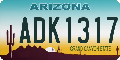 AZ license plate ADK1317