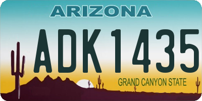 AZ license plate ADK1435