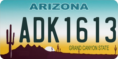 AZ license plate ADK1613