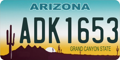 AZ license plate ADK1653