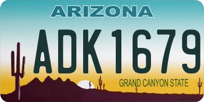 AZ license plate ADK1679