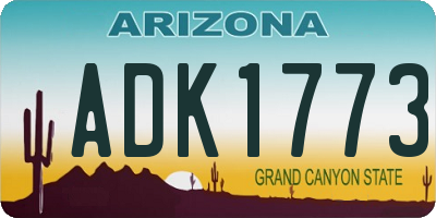AZ license plate ADK1773