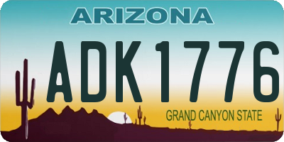 AZ license plate ADK1776