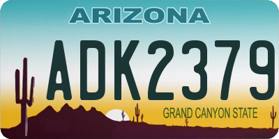 AZ license plate ADK2379