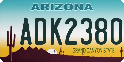 AZ license plate ADK2380