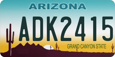 AZ license plate ADK2415