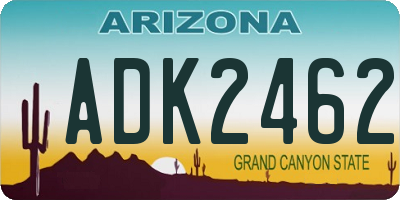 AZ license plate ADK2462
