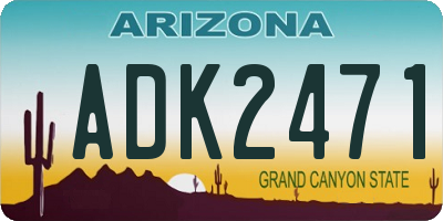 AZ license plate ADK2471