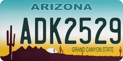 AZ license plate ADK2529